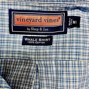 Vineyard Vines Blue Checked Long Sleeve Button Down Shirt, Size Medium